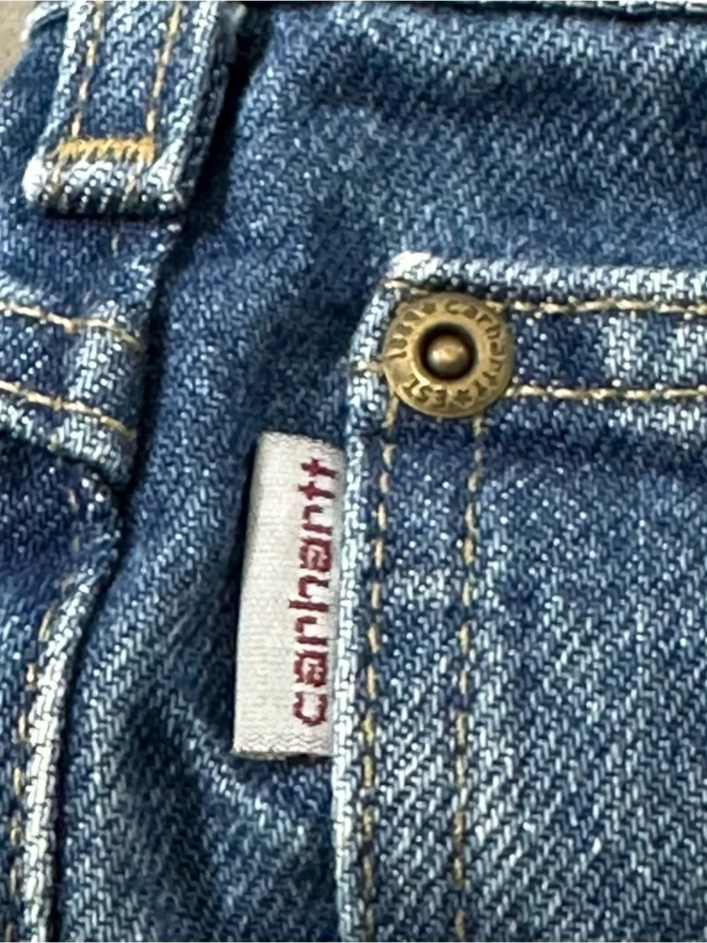 Carhartt Classic Blue Men's Denim Jeans Relax Fit Medium Wash 38x30